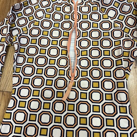 Tory Burch Geo Surf Shirt Rashguard Swim Cover Ballet Pink Octagon Womens XS - Picture 5 of 6